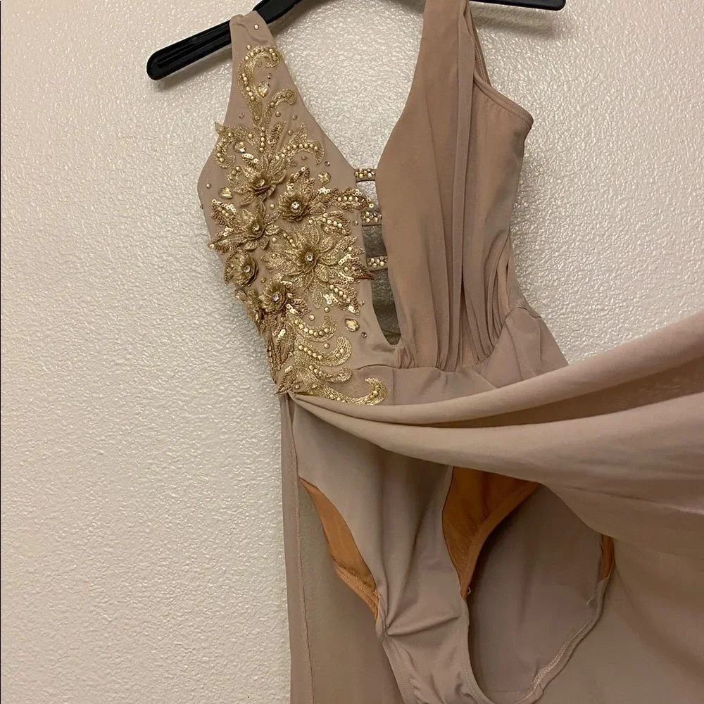 Tenth House solo custom 2 Die 4 Dance costume mauve tan maxi EPIPHANY TD23416 SA